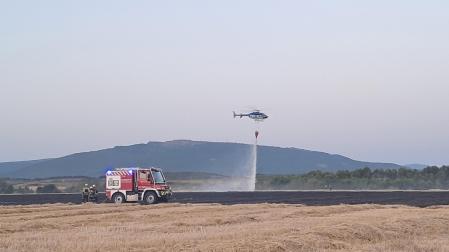Un incendio afecta a un campo de cereal cerca de Ororbia
