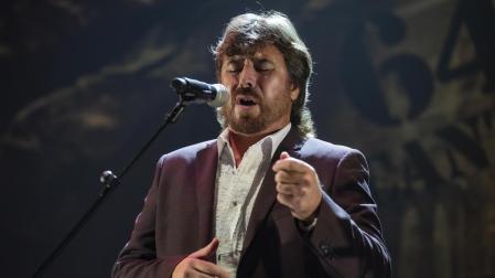 Gregorio Moya, durante la final del Festival Internacional del Cante de las Minas de La Unión