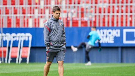 Alessio Lisci, entrenador de Osasuna, en la sesión de El Sadar