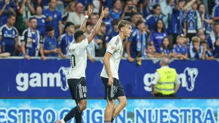 Kylian Mbappe celebra su tanto frente al Real Oviedo