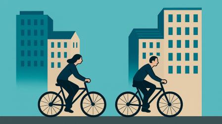 Ilustración de dos personas en bici