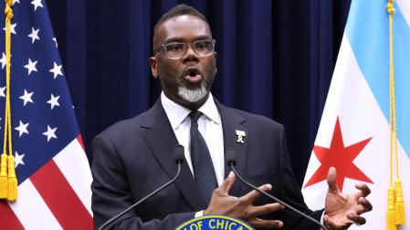 El alcalde de Chicago, Brandon Johnson

May 21, 2025, Chicago, Il, USA: Chicago Mayor Brandon Johnson speaks during a news conference about President Donald Trump at City Hall after a City Council meeting on May 21, 2025, in Chicago.

Europa Press/Contacto/Terrence Antonio James

25/05/2025 ONLY FOR USE IN SPAIN