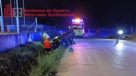Herido un hombre de 61 años en una salida de vía en Murieta