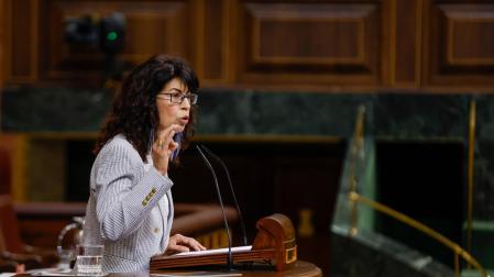 La ministra de Igualdad, Ana Redondo durante una sesión de control al Gobierno en el Congreso