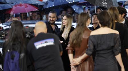 Angelina Jolie, ayer, a su llegada al Kursaal de San Sebastián