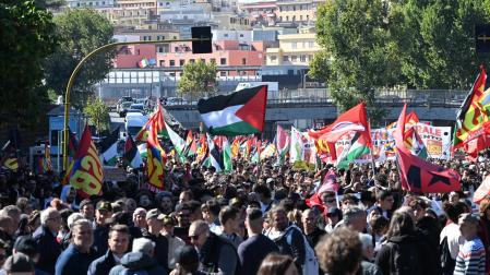 Protestas en Italia tras la interceptación por Israel de gran parte de los barcos de la Global Sumud Flotilla