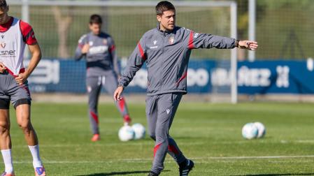 Alessio Lisci, en el entrenamiento de este lunes