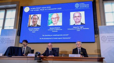 El Nobel de Química ha reconocido a Susumu Kitagawa, Richard Robson y Omar M. Yaghi