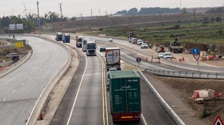 Imagen del estado en el que se encuentran las obras de la A-68 entre Mallén y Cortes