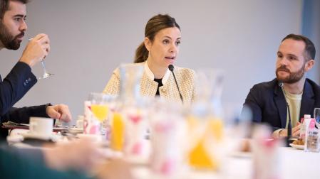 La portavoz del PSN Marina Curiel, en el desayuno informativo