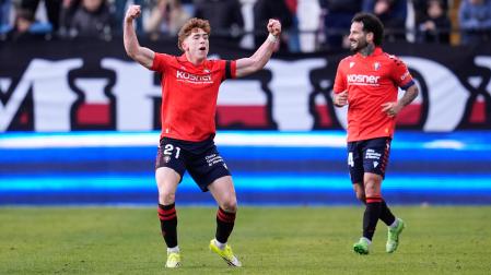Víctor Muñoz celebra el 1-2 contra el Rayo Vallecano