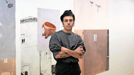 Adrián Irisarri en la exposición de El Sario