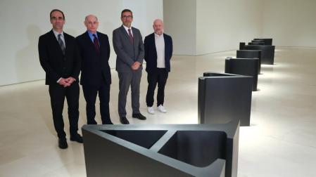 Miguel López-Remiro, director artístico del museo; Bernard Ruiz-Picasso, Presidente del Consejo Ejecutivo; Carlos García Giménez, Delegado de la Junta de Cultura de Andalucía, y Carlos Urroz, director del Gabinete Institucional del Reina Sofía.