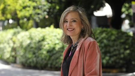 Cristina Ibarrola, presidenta de UPN, en la Plaza Príncipe de Viana, una fotografía de archivo