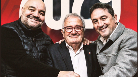 Cata, Sabalza y Braulio, en una imagen difundida por el club