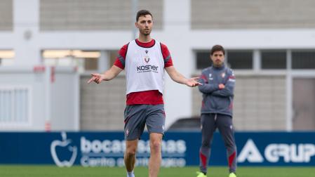 Raúl García de Haro, en la sesión de entrenamiento de ayer en Tajonar.