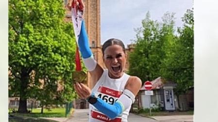 Verdeliss, este domingo 17 de mayo tras finalizar la maratón de Riga (Letonia) al día siguiente de correr la de Helsinki (Finlandia)
