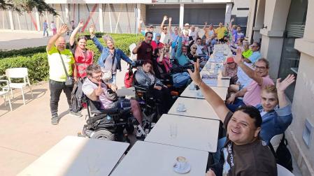 Algunos de los participantes en la jornada de movilidad y discapacidad