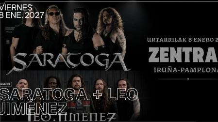 Imagen promocional del concierto conjunto de Saratoga y Leo Jiménez en Pamplona