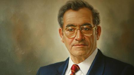 En el cuadro, Felipe Lecea, quien fuera uno de los fundadores de Ufesa, impulsor de Arfe y creador de la Clínica Josefina Arregui, de Alsasua.