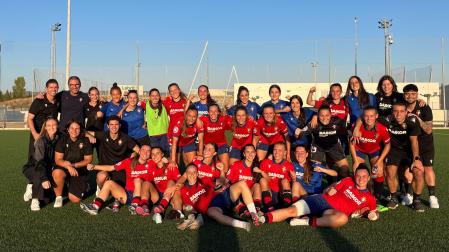 Osasuna Femenino B celebra el triunfo ante el Madrid CFF B
