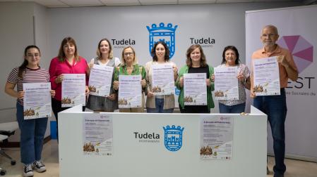 Integrantes de la Mesa de Entidades Sociales de Tudela, durante la presentación de las V Jornadas del Voluntariado