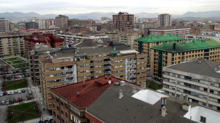 Vista aérea del barrio de Iturrama.