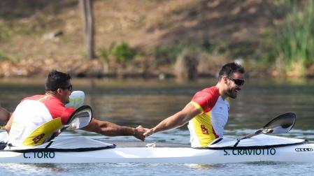 Saúl Craviotto y Cristian Toro, en la final del K2.