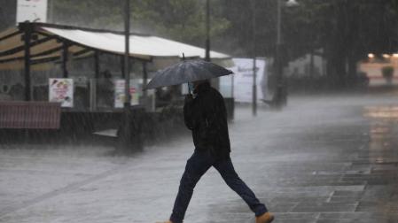Las precipitaciones han llegado a Pamplona este jueves dejando unos 20 litros por metro cuadrado en la capital.