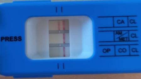 Imagen del test de drogas con resultado positivo del conductor de patinete