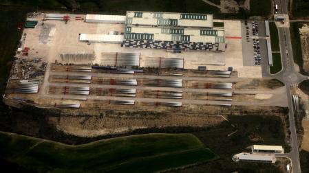 Imagen aérea de la fábrica de palas de Nordex en Lumbier