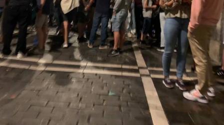 Imagen de archivo de una noche de fiesta en la calle Calderería de Pamplona