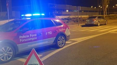 Imagen de un control de Policía Foral en Tudela