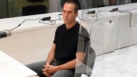 El histórico exjefe militar de ETA Garikoitz Aspiazu Rubina, Txeroki, recientemente entregado por Francia, durante el juicio que se sigue contra él en la Audiencia Nacional