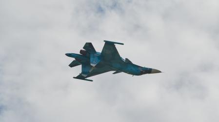 Avión militar ruso modelo Su-34, como el que se ha estrellado contra un edificio residencial
17/10/2022