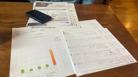 Un gráfico muestra el aumento en la factura de gas del vecino de Noáin