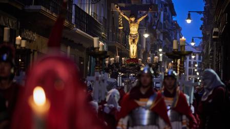 Procesión del Santo Entierro del Viernes Santo en Pamplona.