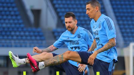 Leo Messi, durante un entrenamiento con la selección de Argentina