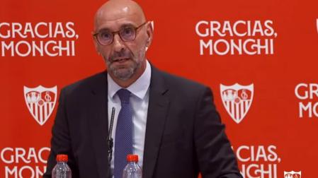 Monchi durante su acto de despedida del Sevilla