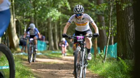 Estíbaliz Sagardoy, en pleno esfuerzo en el Mundial de Glasgow