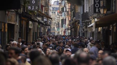 Imagen genérica de un día festivo en la calle San Nicolás de Pamplona
