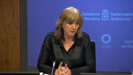 La consejera de Memoria y Convivencia, Acción Exterior y Euskera, Ana Ollo, tras la sesión semanal del Ejecutivo foral