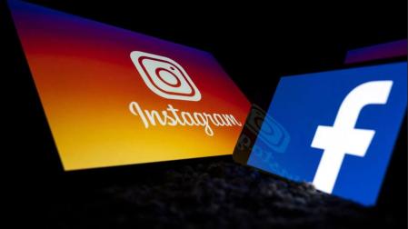 Imagen de los logos de Instagram y Facebook, plataformas de Meta