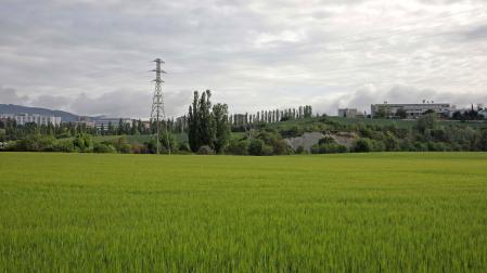 Nubes grises sobre los terrenos de Donapea, en Pamplona