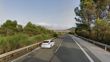 Punto de la AP-15 donde ha ocurrido el accidente