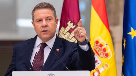 El presidente de Castilla-La Mancha, Emiliano García-Page, en una declaración institucional realizada este miércoles