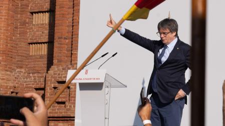 El expresidente de la Generalitat de Catalunya Carles Puigdemont, este viernes en Barcelona