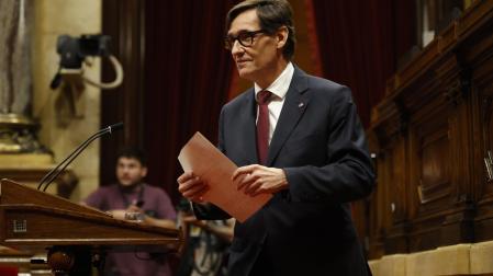 Salvador Illa, en el debate del pleno de investidura en el Parlament de Cataluña