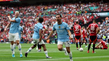 Bernardo Silva anotó el empate para el Manchester City