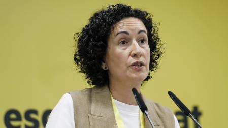 La secretaria general de ERC, Marta Rovira, durante su intervención en el inicio del Consell Nacional del partido celebrado este sábado en su sede